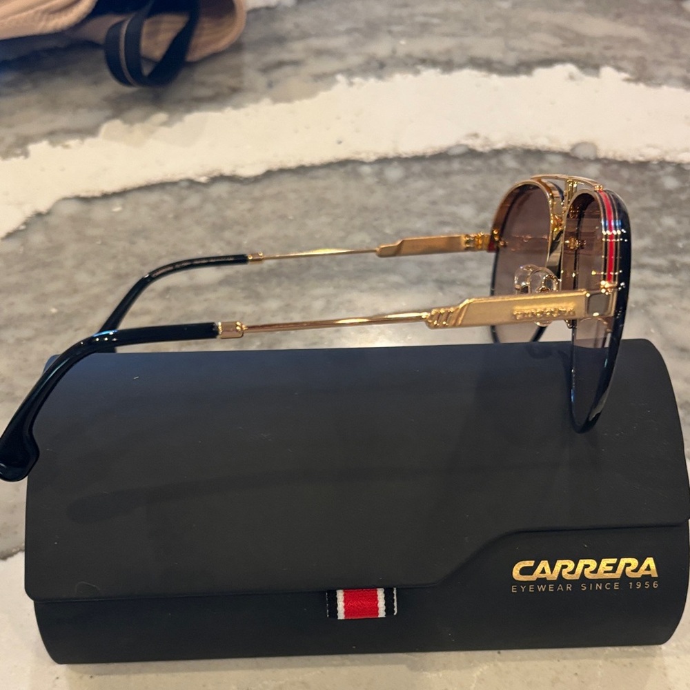 Carrera Gold and Black Aviator Sunglasses - Picture 3 of 5